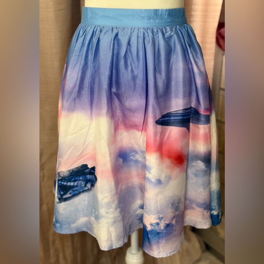 Her Universe | A-Line Galaxy Sky Print Midi Skirt